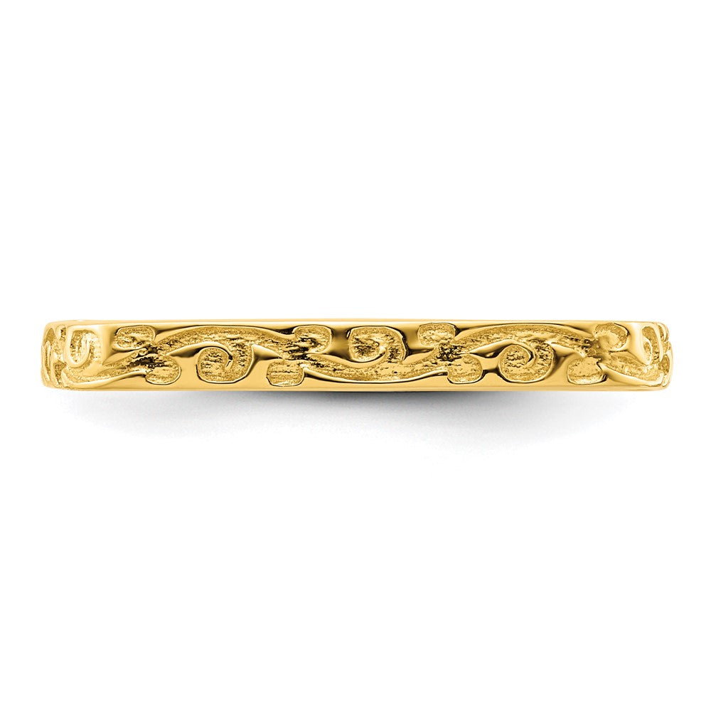Sterling Silver Stackable Expressions Polished Gold-plated Square Ring