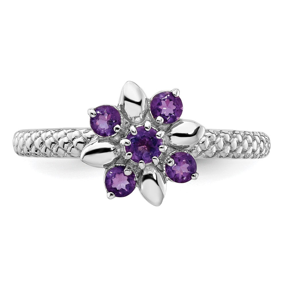 Sterling Silver Stackable Expressions Amethyst Ring