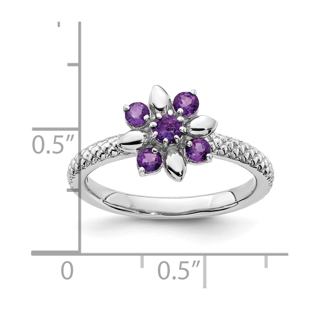 Sterling Silver Stackable Expressions Amethyst Ring