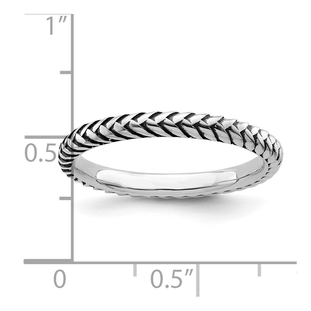 Sterling Silver Stackable Expressions Antiqued Ring