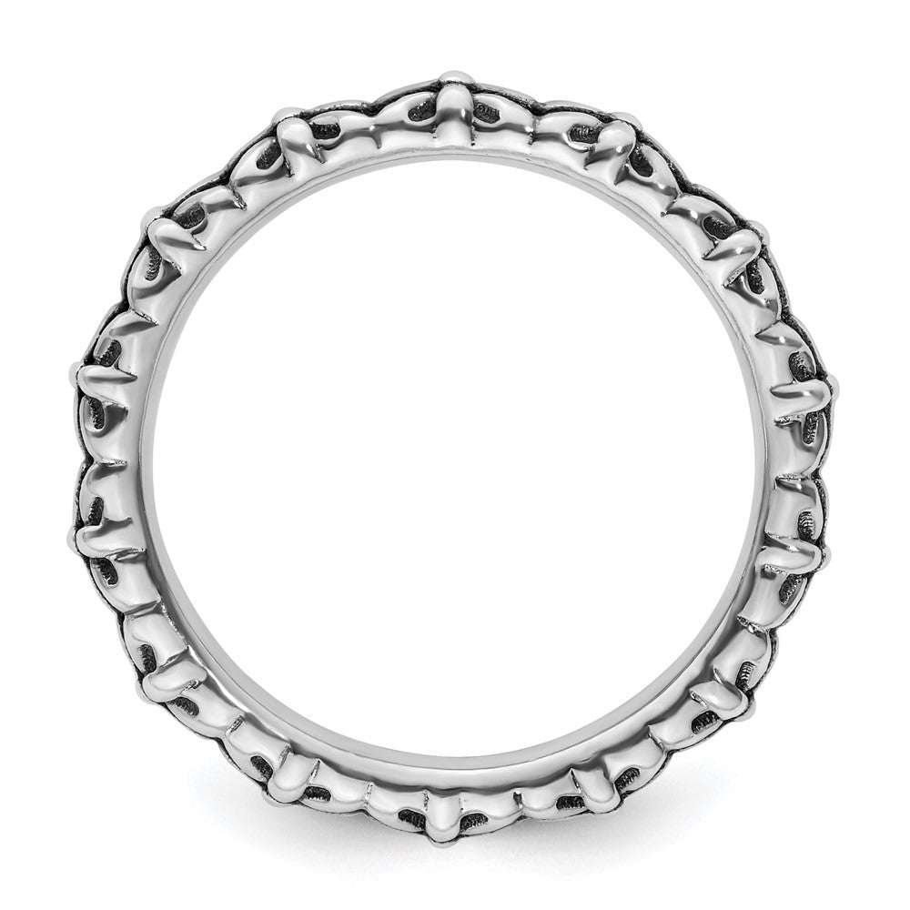 Sterling Silver Stackable Expressions Antiqued Ring