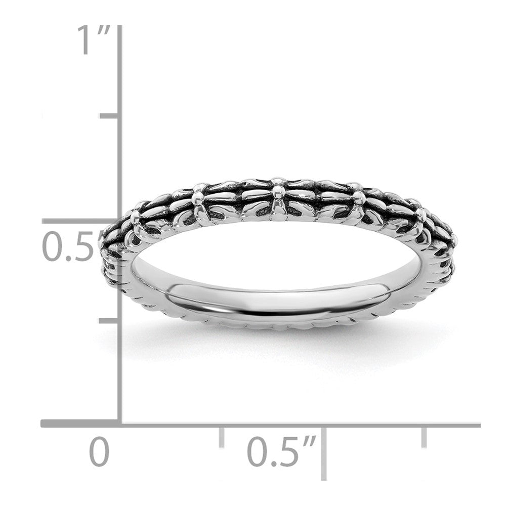 Sterling Silver Stackable Expressions Antiqued Ring