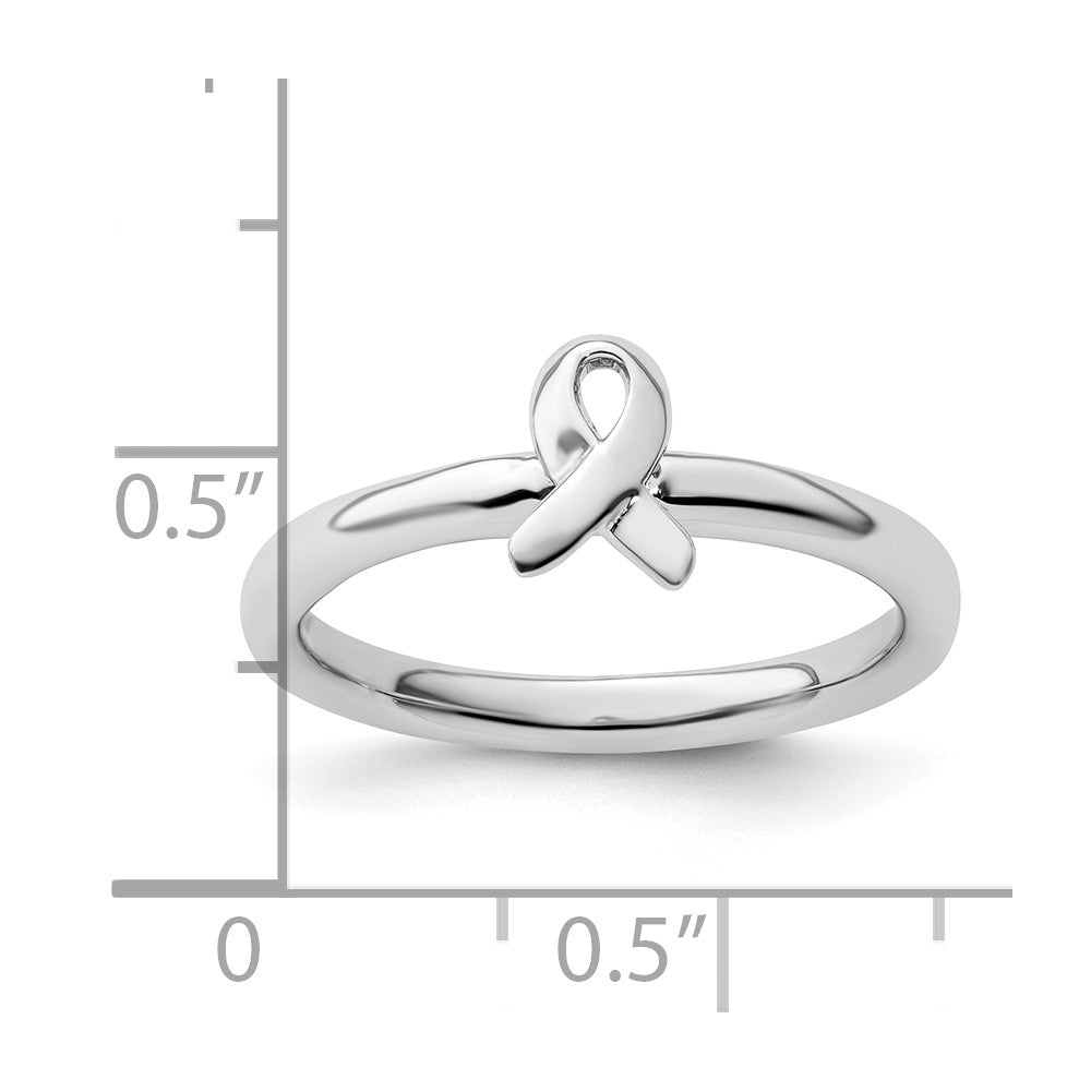 Sterling Silver Stackable Expressions Awareness Ribbon Ring