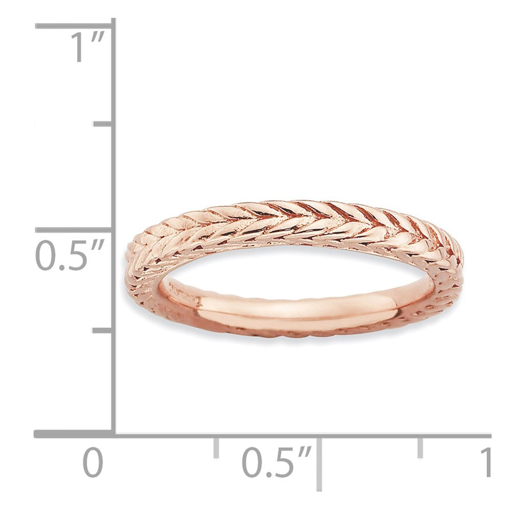 Sterling Silver Stackable Expressions Pink-plated Domed Ring