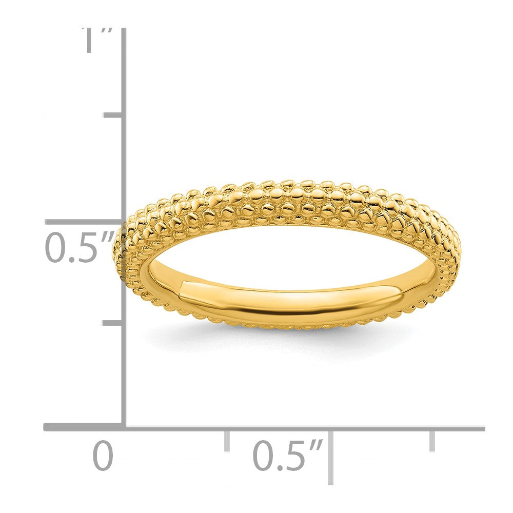 Sterling Silver Stackable Expressions Gold-plated Domed Ring