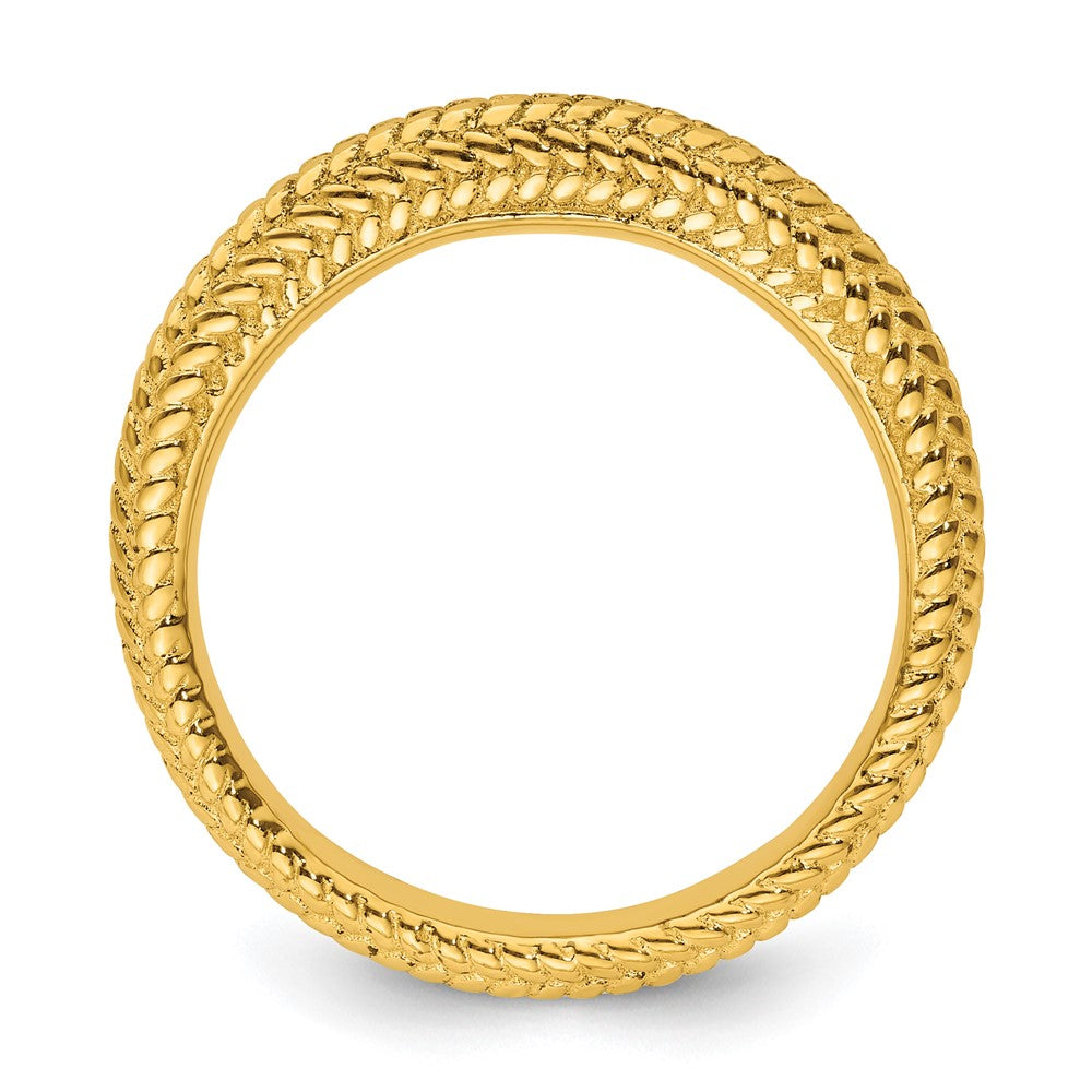 Sterling Silver Stackable Expressions Gold-plated Domed Ring