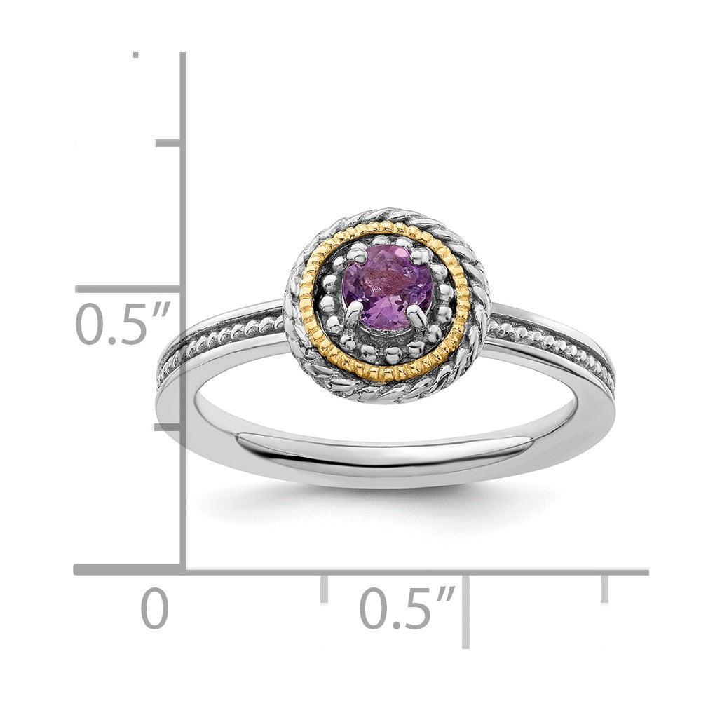 Sterling Silver & 14k Stackable Expressions Amethyst Ring