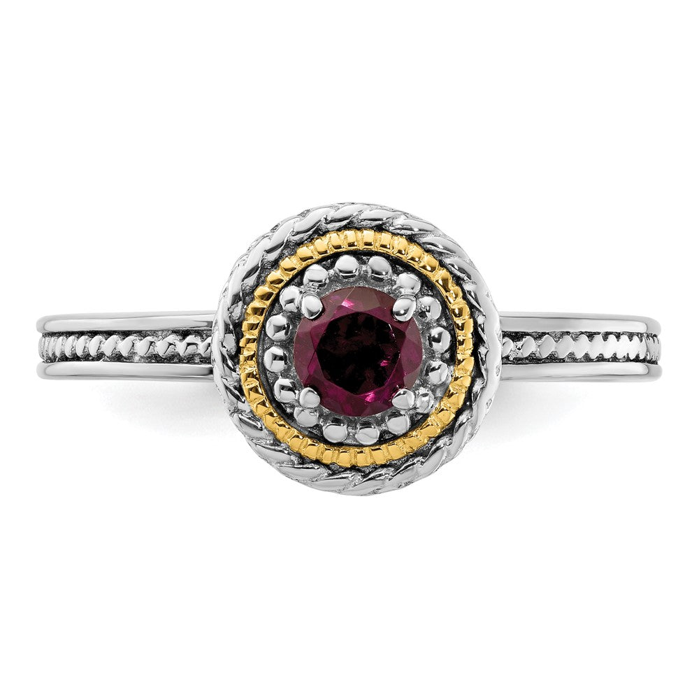 Sterling Silver & 14k Stackable Expressions Rhodolite Garnet Ring