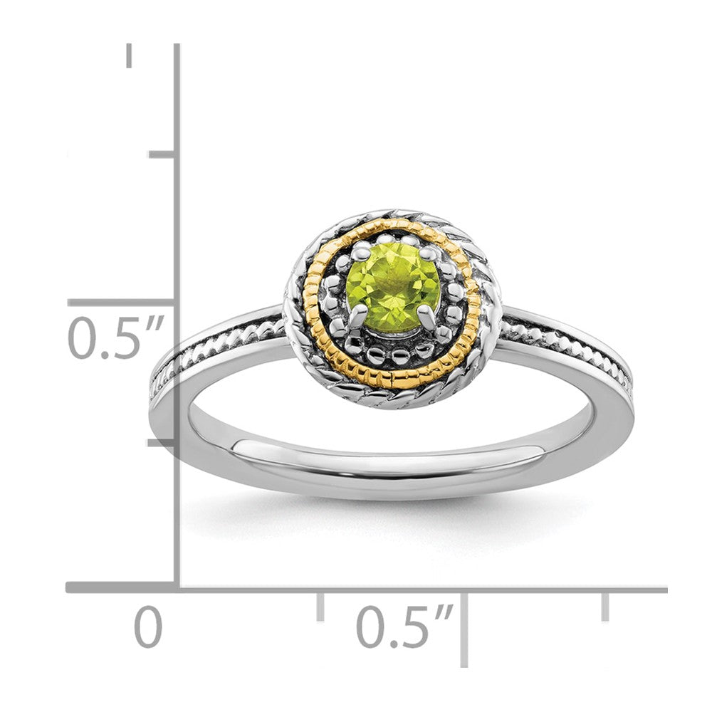 Sterling Silver & 14k Stackable Expressions Peridot Ring