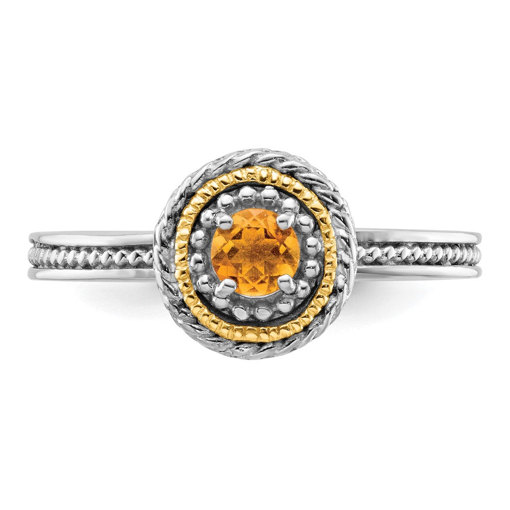 Sterling Silver & 14K Stackable Expressions Citrine Ring