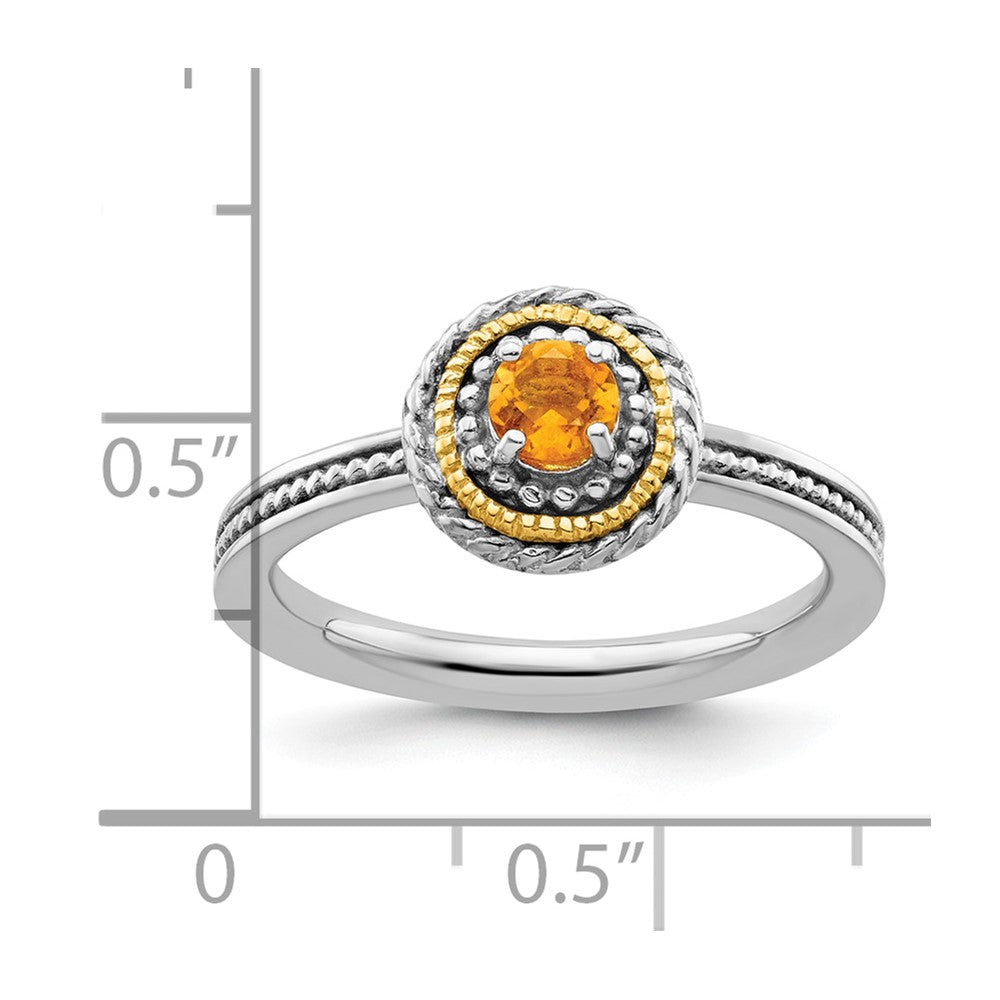 Sterling Silver & 14K Stackable Expressions Citrine Ring