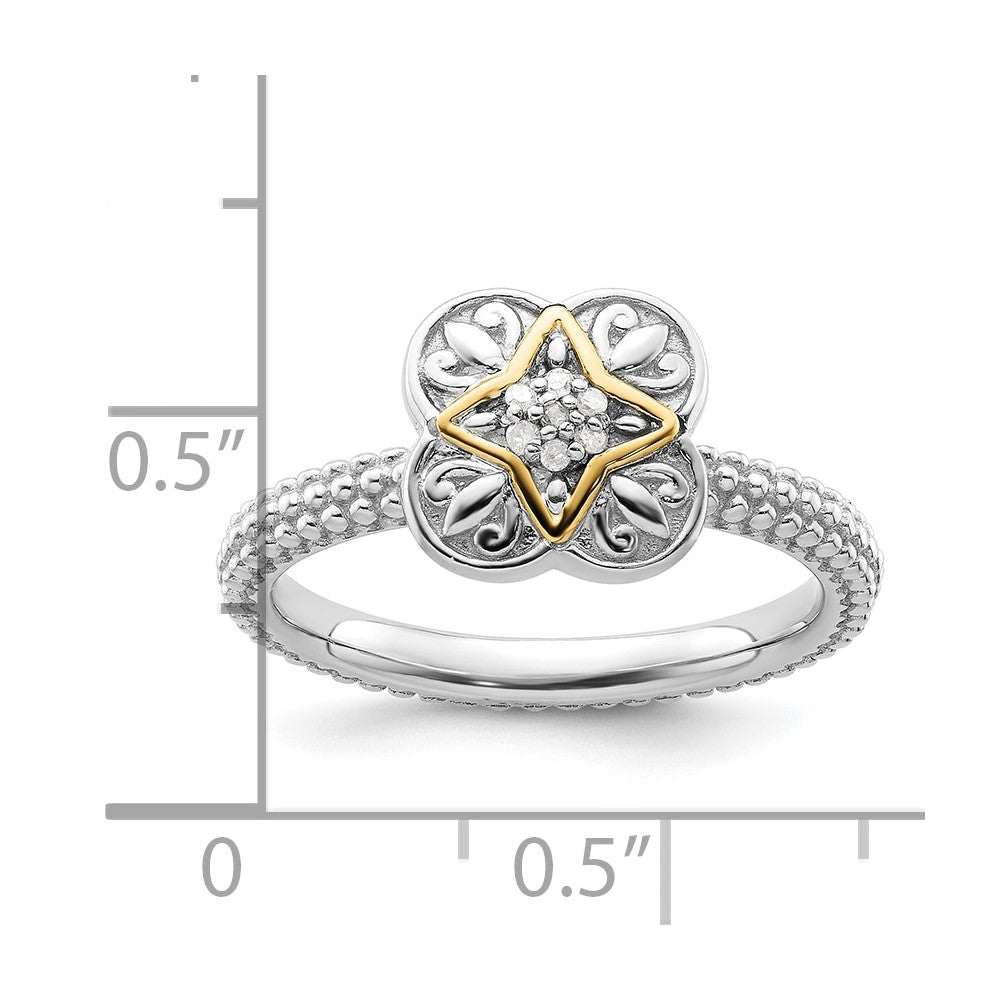 Sterling Silver & 14k Stackable Expressions Diamond Ring