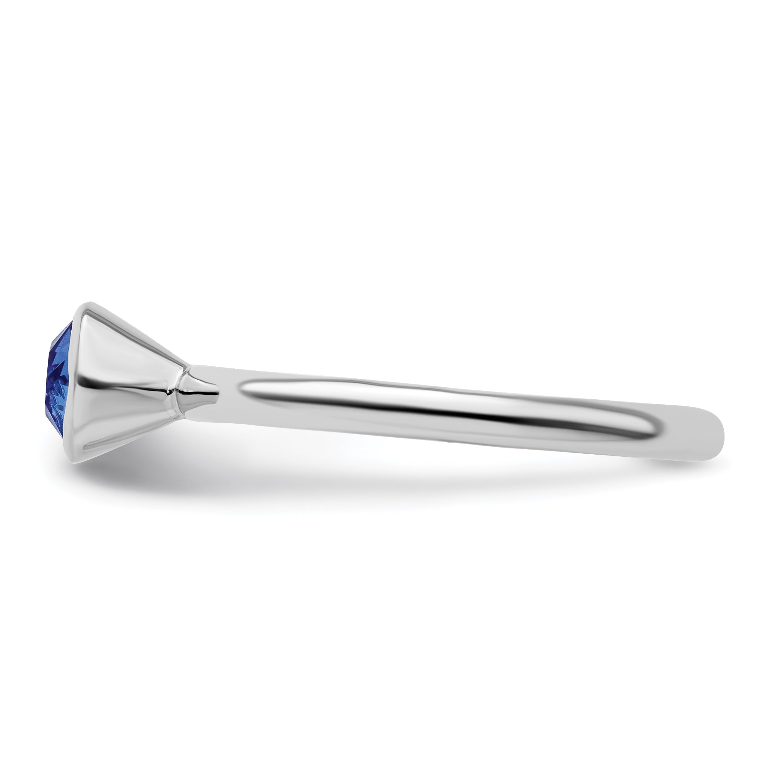 Sterling Silver Stackable Expressions High 5mm September Crystal Ring