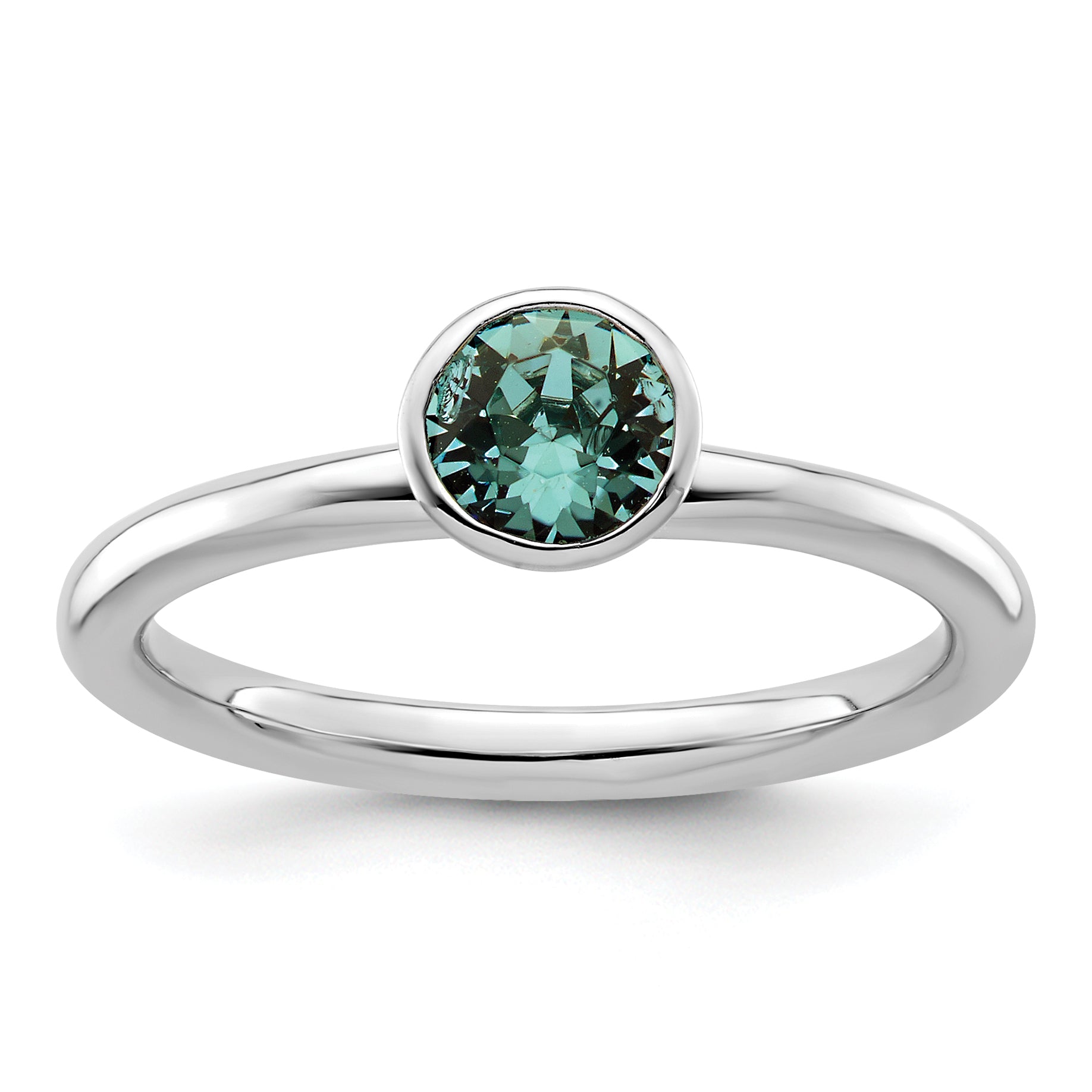 Sterling Silver Stackable Expressions High 5mm December Crystal Ring