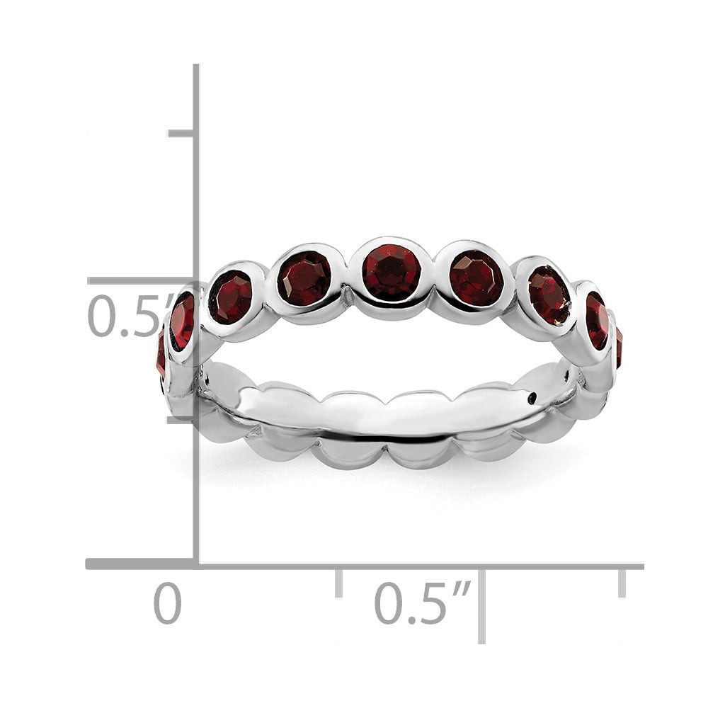 Sterling Silver Stackable Expressions January Swarovski Ring