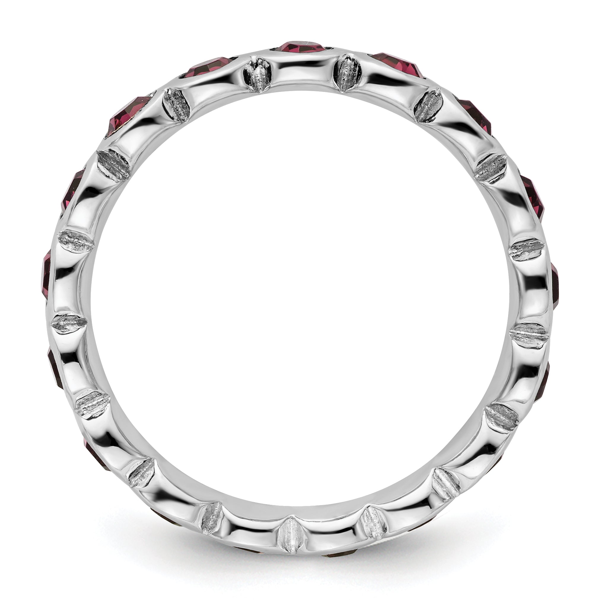 Sterling Silver Stackable Expressions February Crystal Ring