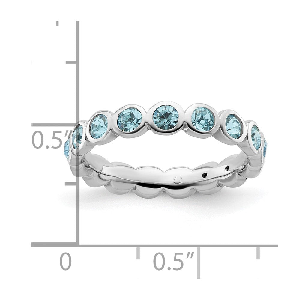 Sterling Silver Stackable Expressions March Swarovski Ring