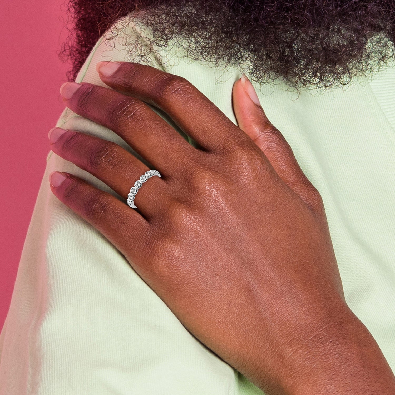 Sterling Silver Stackable Expressions April Crystal Ring