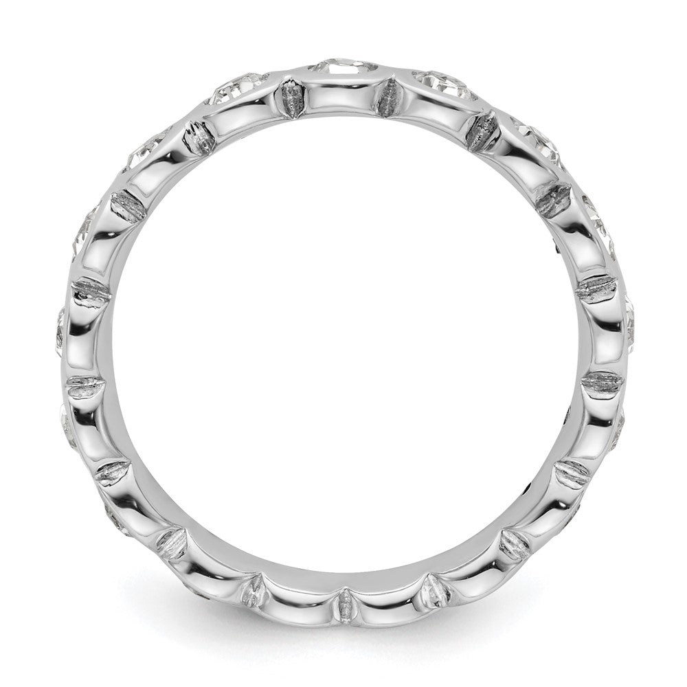 Sterling Silver Stackable Expressions April Swarovski Ring