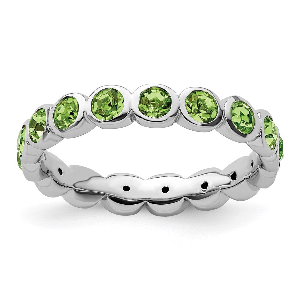 Sterling Silver Stackable Expressions August Swarovski Ring