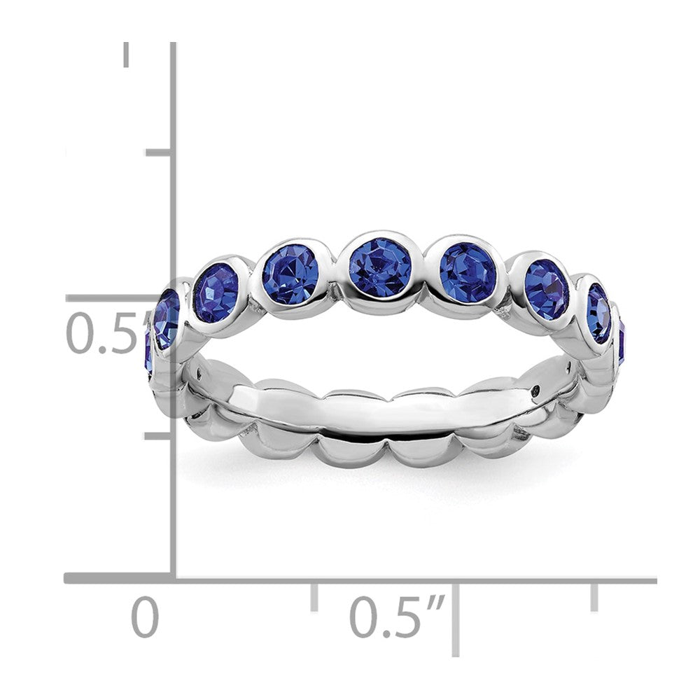 Sterling Silver Stackable Expressions September Swarovski Ring