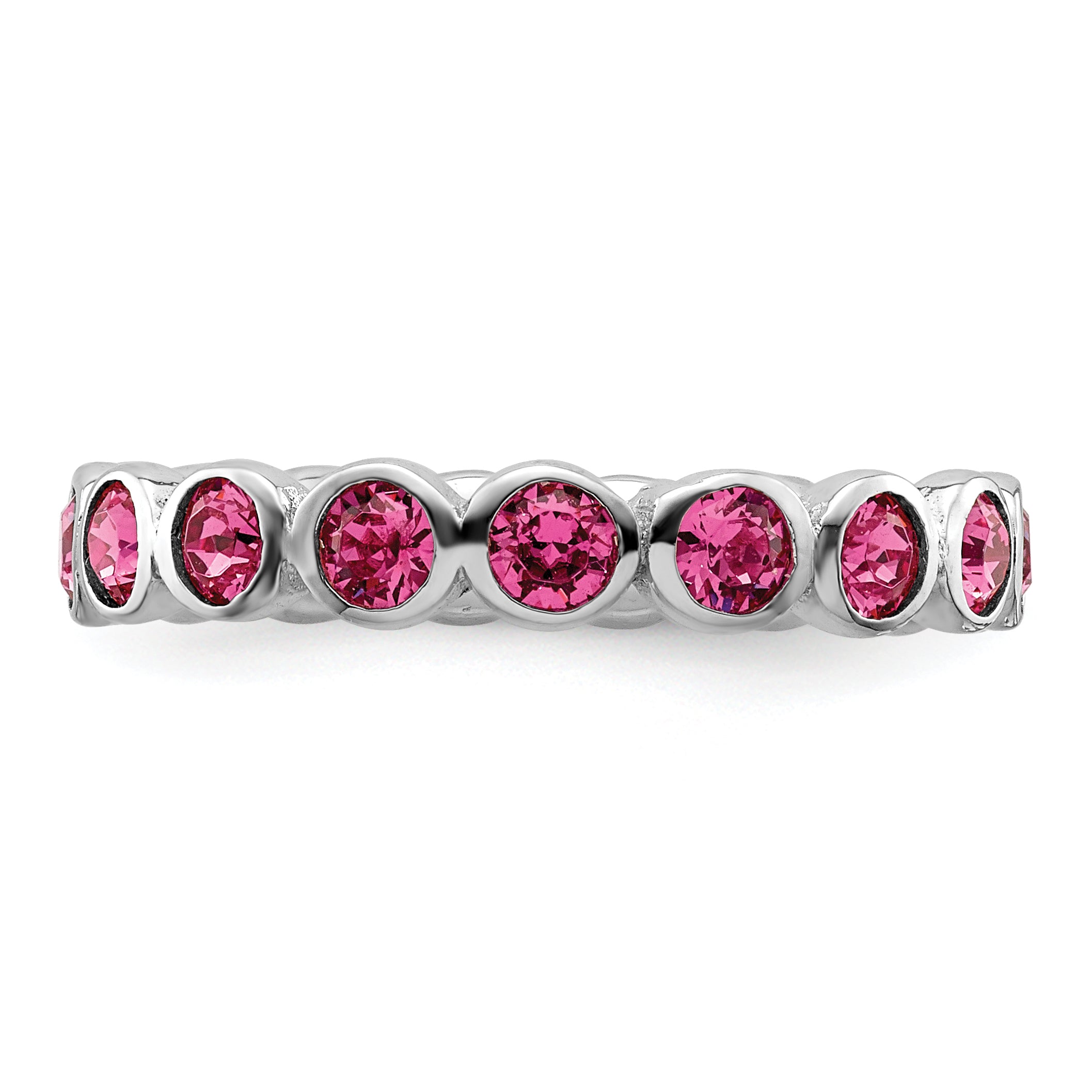 Sterling Silver Stackable Expressions October Crystal Ring