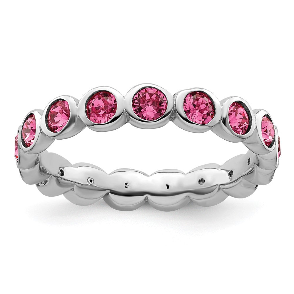 Sterling Silver Stackable Expressions October Swarovski Ring