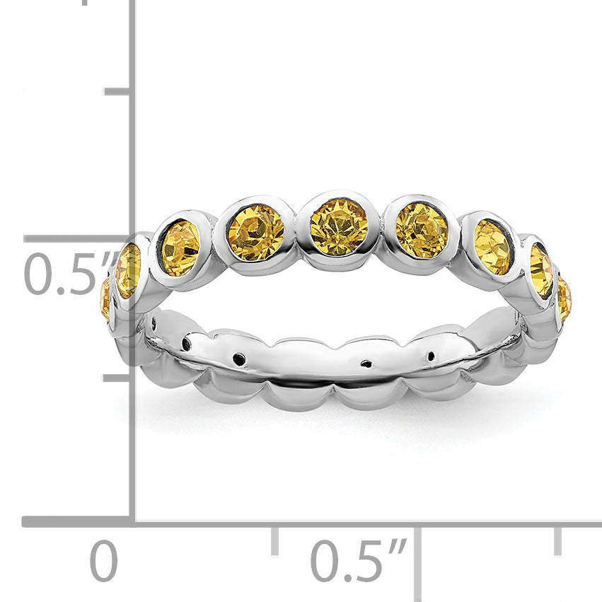 Sterling Silver Stackable Expressions November Crystal Ring