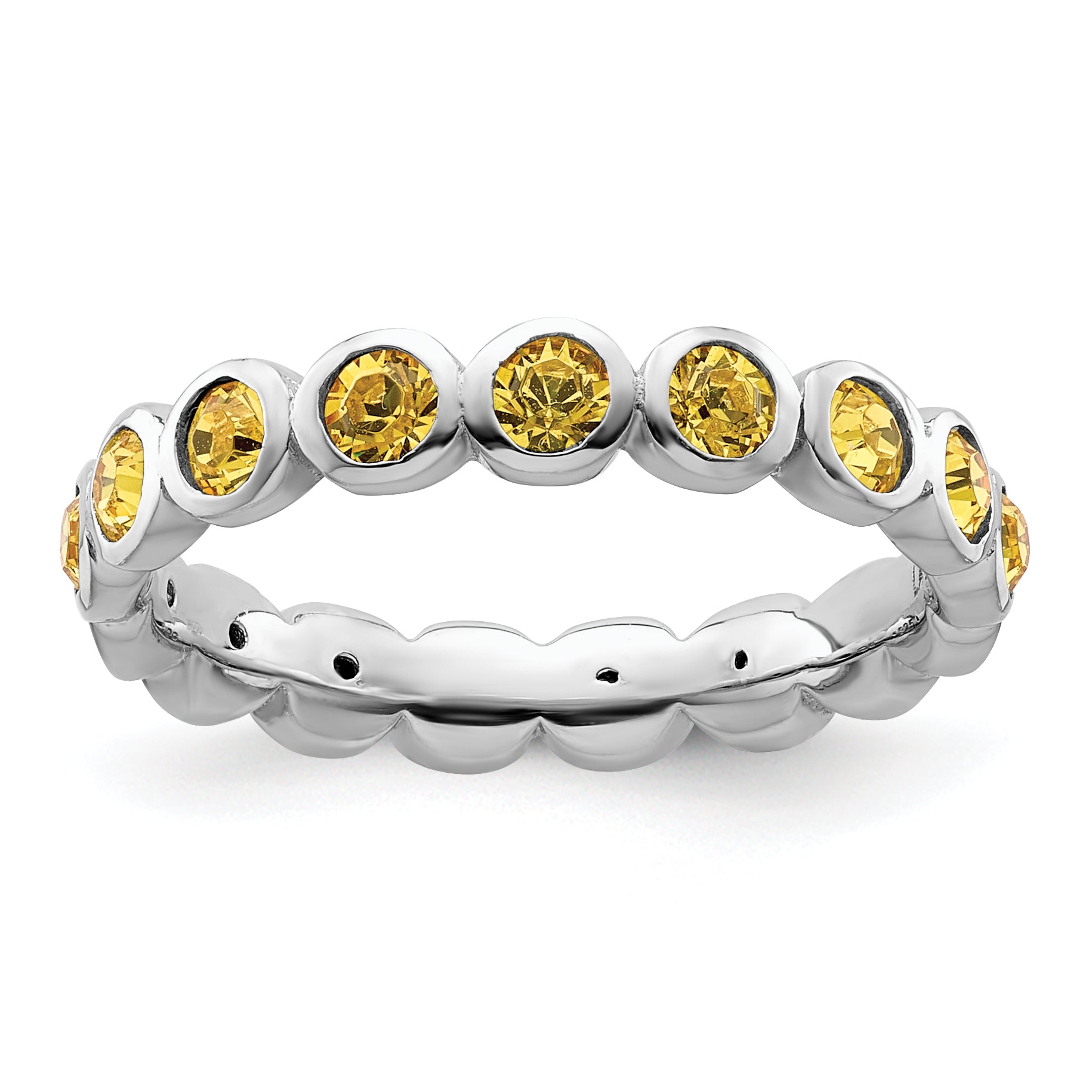Sterling Silver Stackable Expressions November Crystal Ring