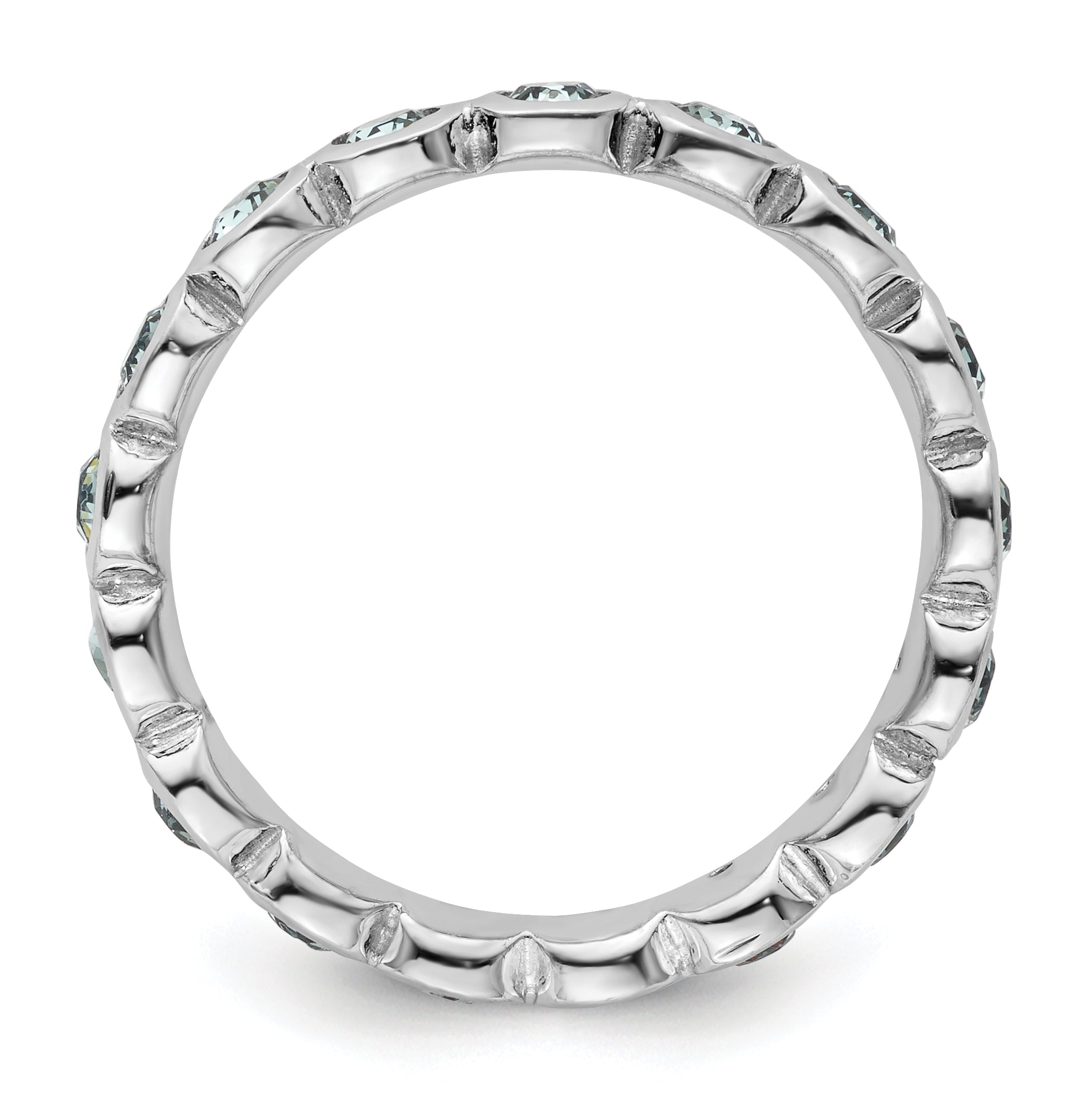 Sterling Silver Stackable Expressions December Crystal Ring