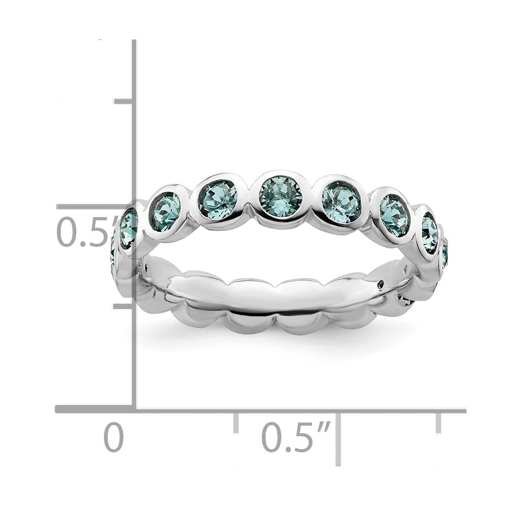 Sterling Silver Stackable Expressions December Swarovski Ring