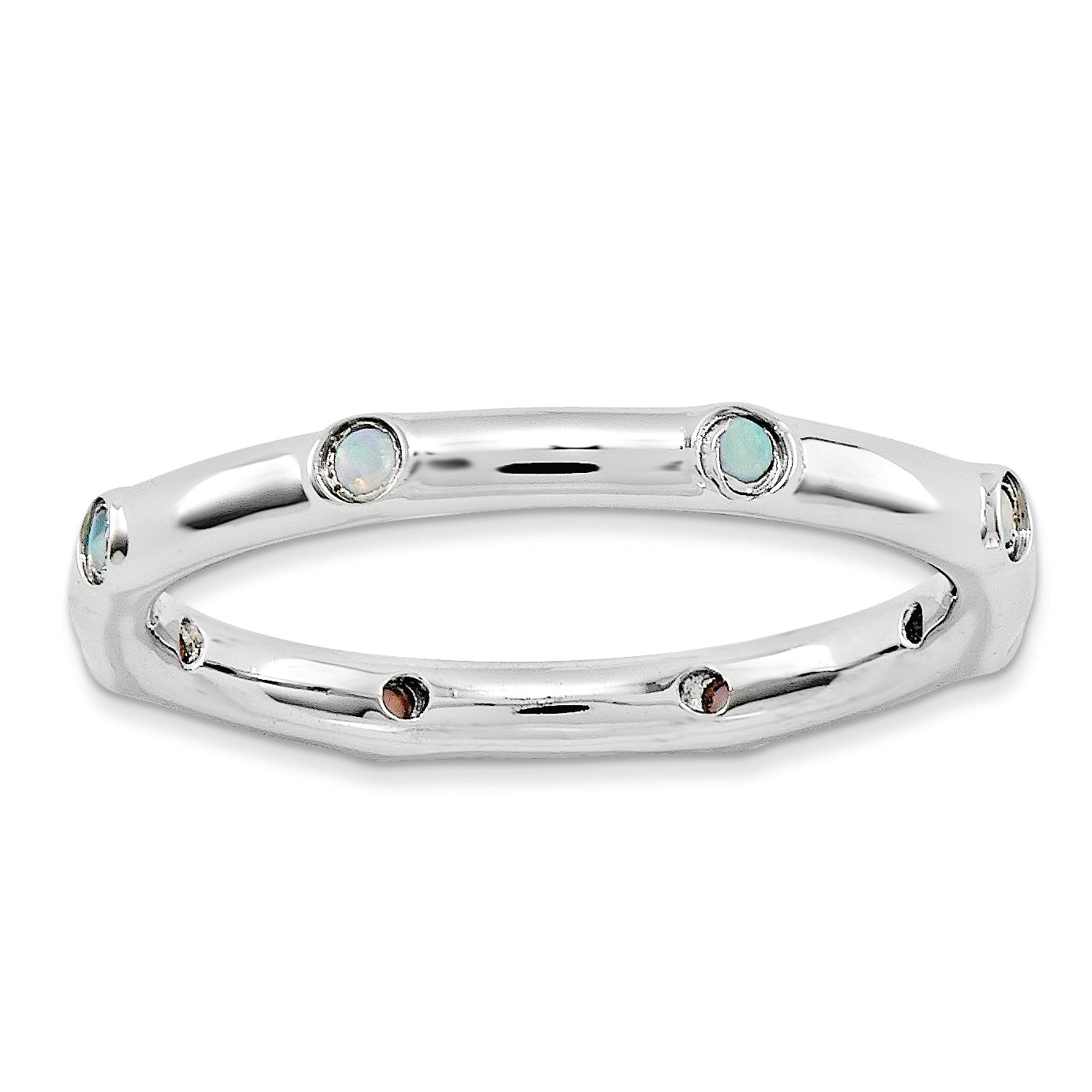 Sterling Silver Stackable Expressions Created Opal Ring