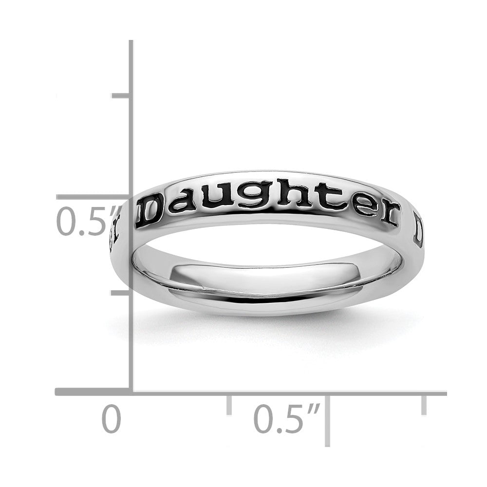 Sterling Silver Stackable Expressions Polished Enameled Daughter Ring