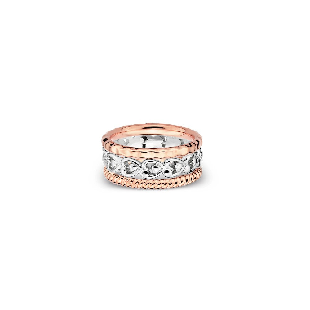 Sterling Silver Stackable Expressions Fancy Fun Ring Set
