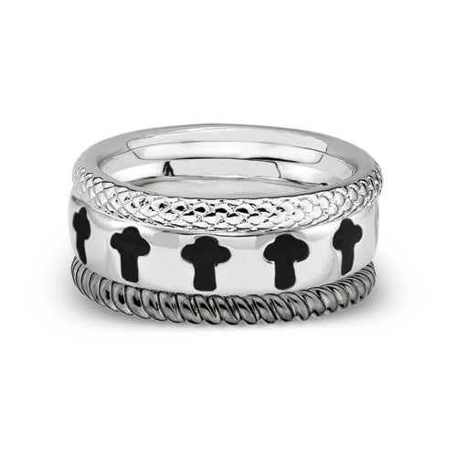 Sterling Silver Stackable Expressions Faith Hope Love Ring Set