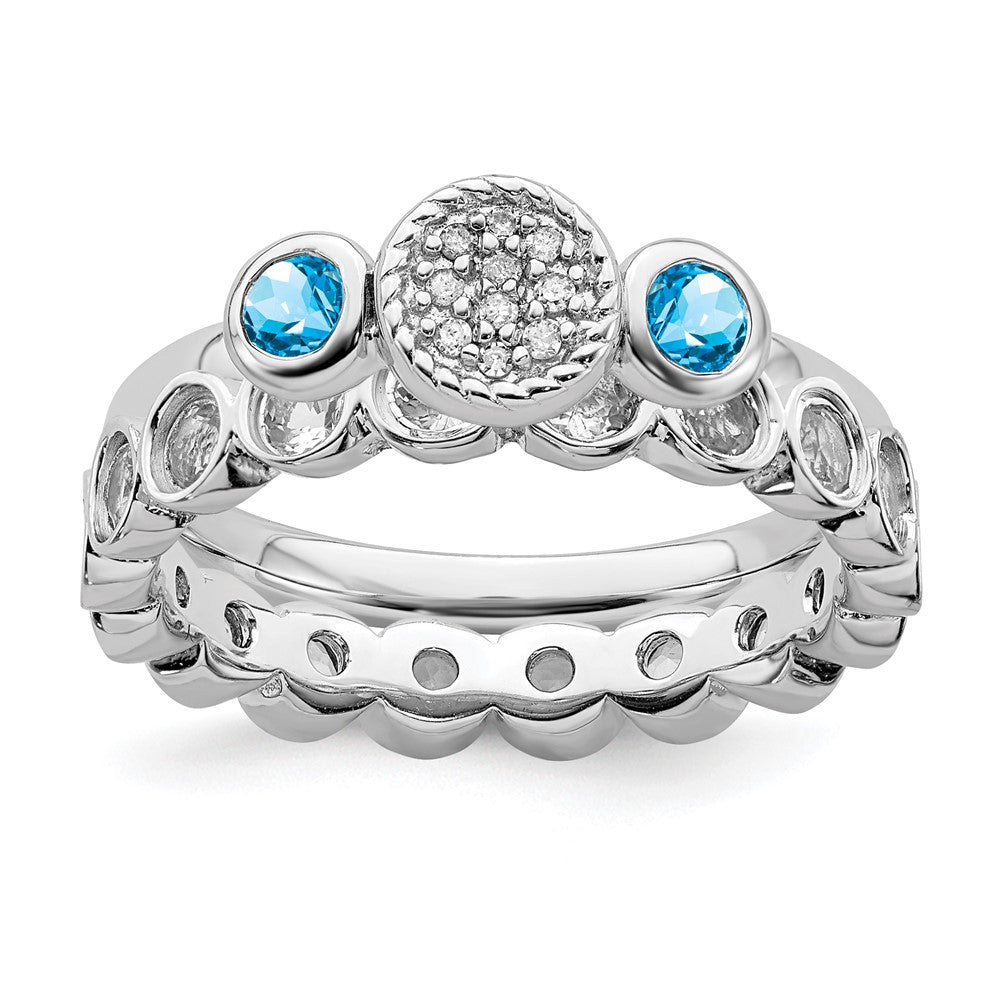 Simply Stacks Holiday Blue Ring Set