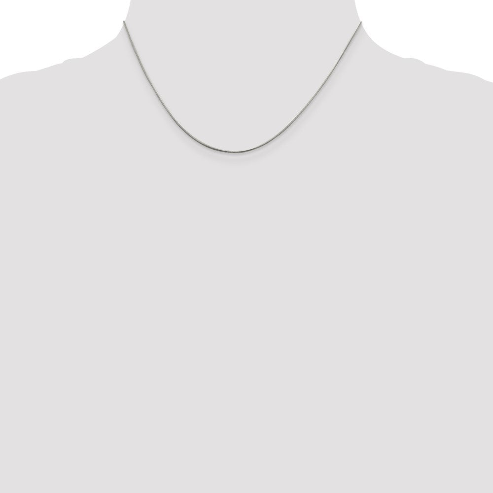 Sterling Silver Rhodium-plated .8mm Round Snake Chain
