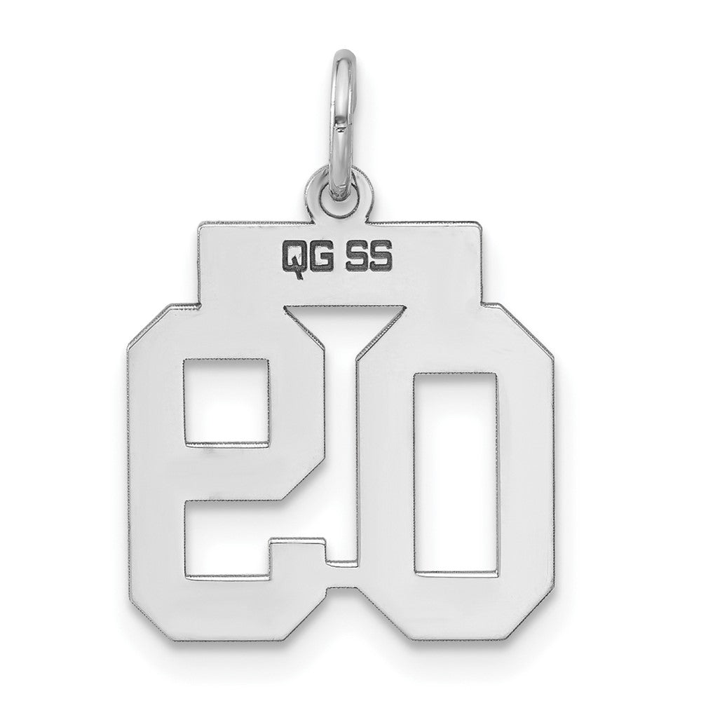Sterling Silver Polished Small Number 09 W/Top Charm