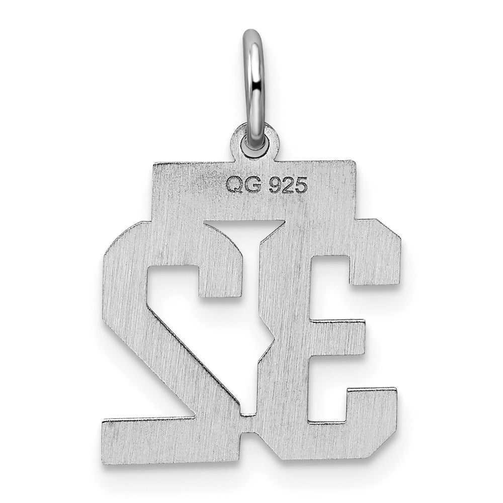 Sterling Silver/Rhodium-plated Polished Number 32 Charm