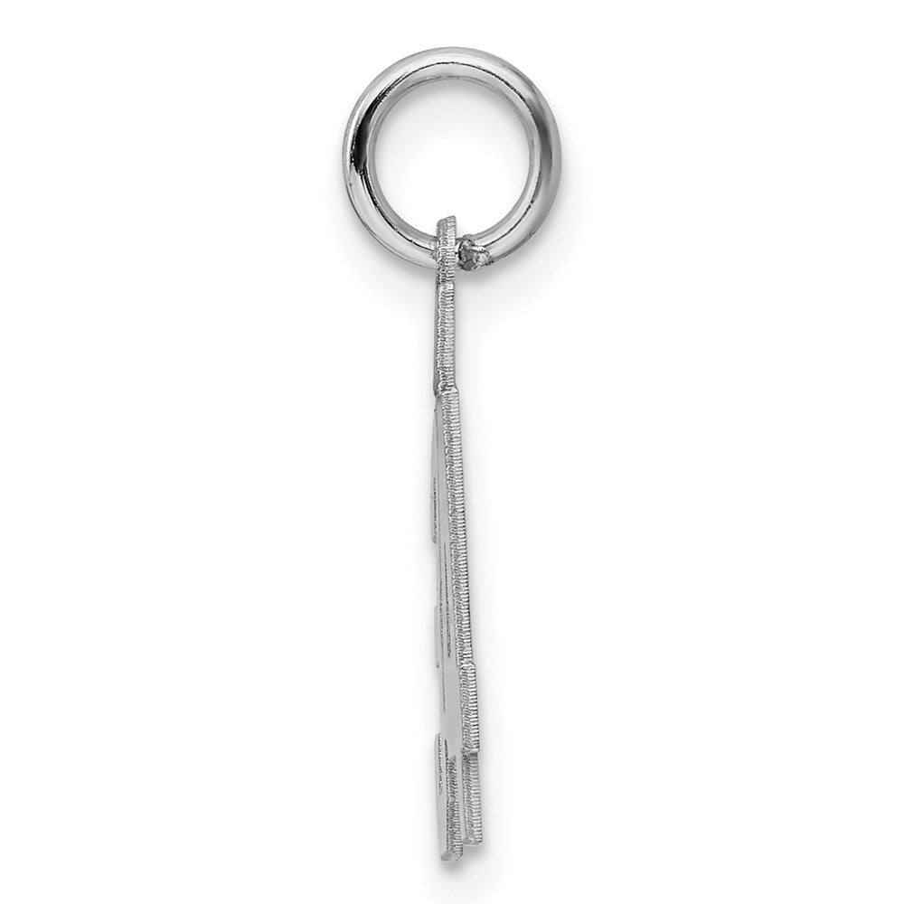 Sterling Silver/Rhodium-plated Polished Number 34 Charm