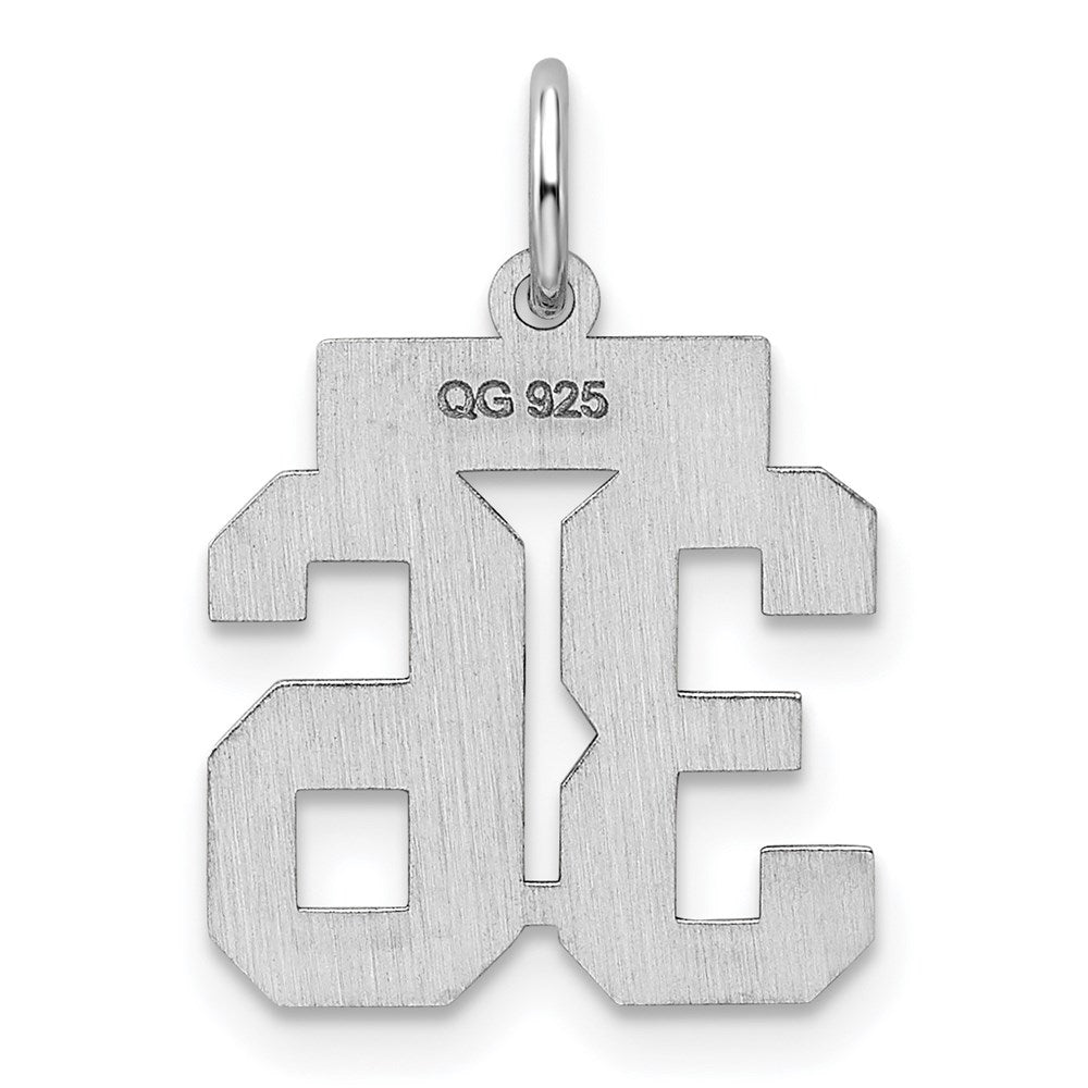 Sterling Silver/Rhodium-plated Polished Number 36 Charm