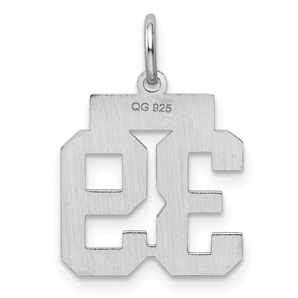 Sterling Silver/Rhodium-plated Polished Number 39 Charm