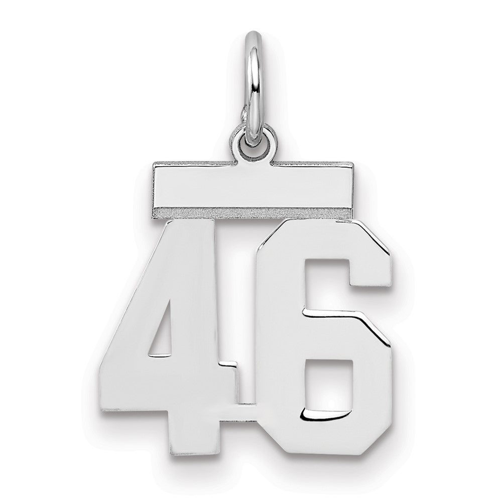 Sterling Silver/Rhodium-plated Polished Number 46 Charm