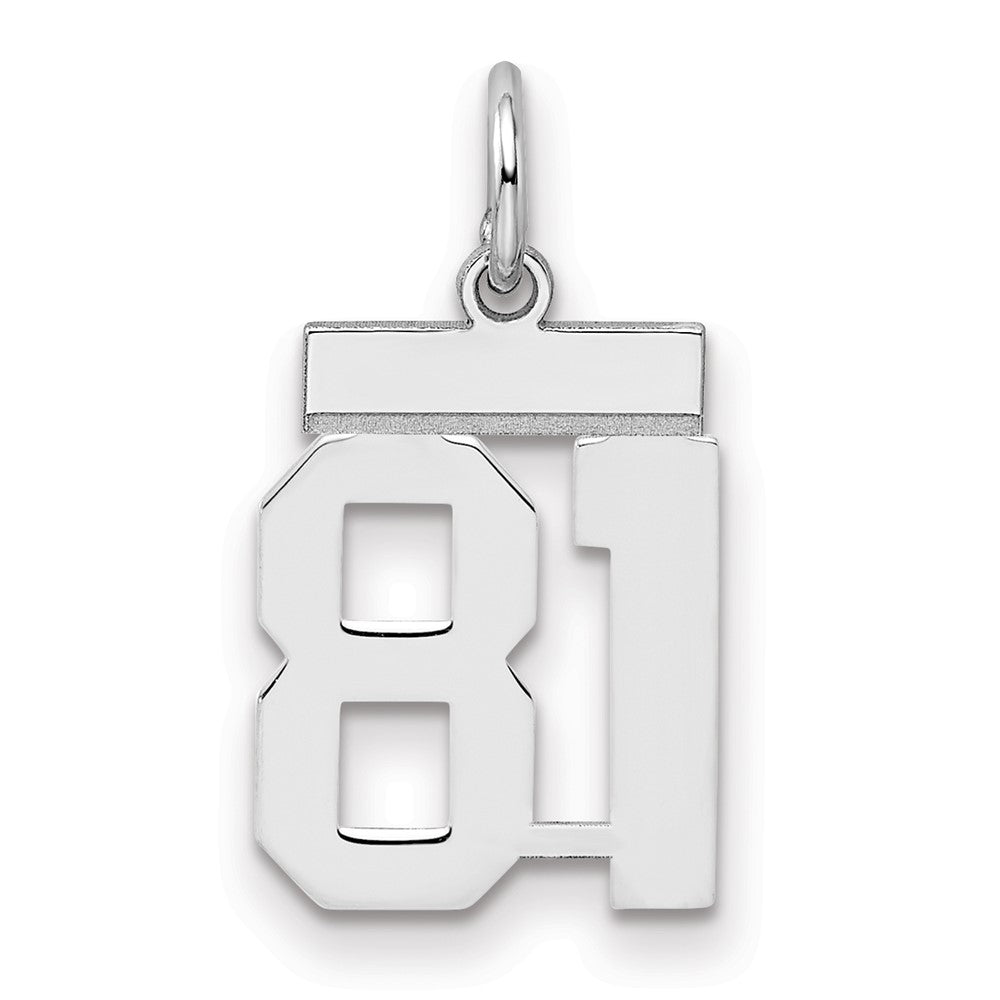 Sterling Silver/Rhodium-plated Polished Number 81 Charm
