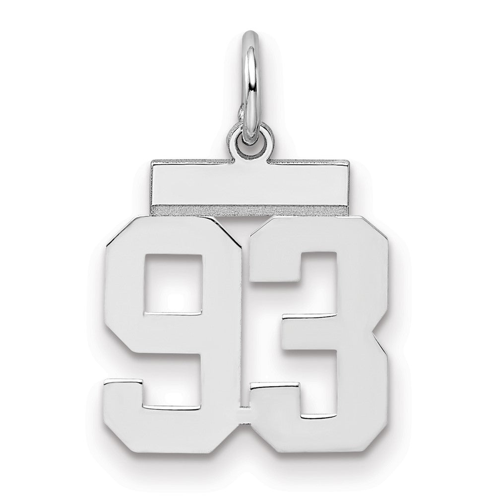 Sterling Silver/Rhodium-plated Polished Number 93 Charm