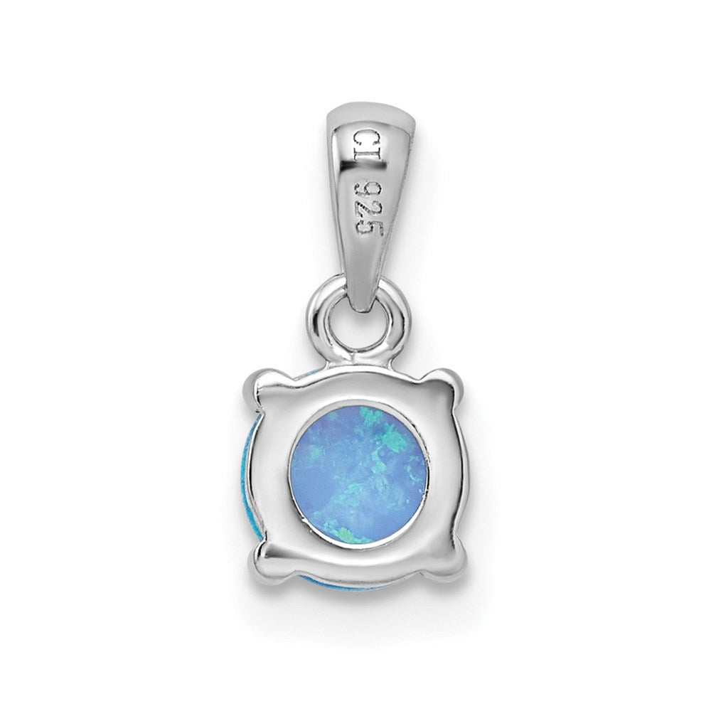 Sterling Silver Rhodium-plated Created Opal Pendant and Earring Set