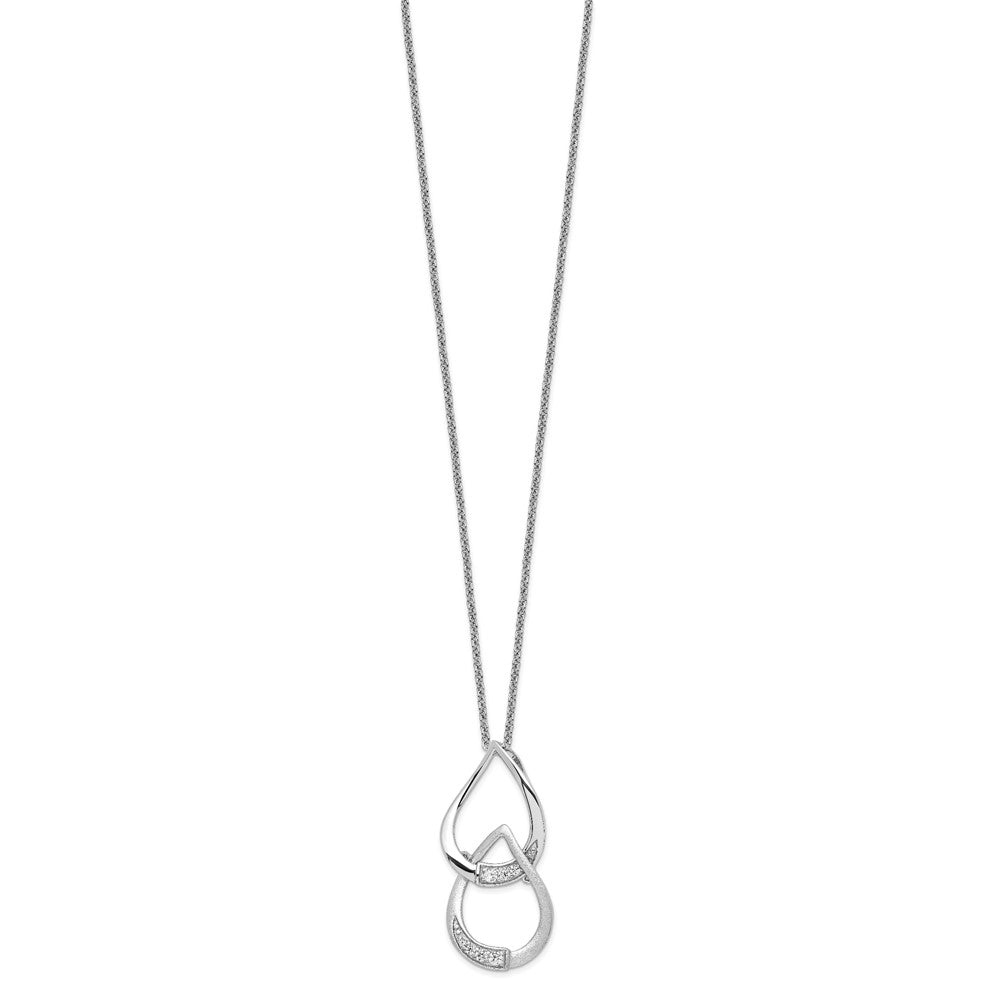 Sentimental Expressions Sterling Silver Rhodium-plated CZ Tears to Share 18in Necklace