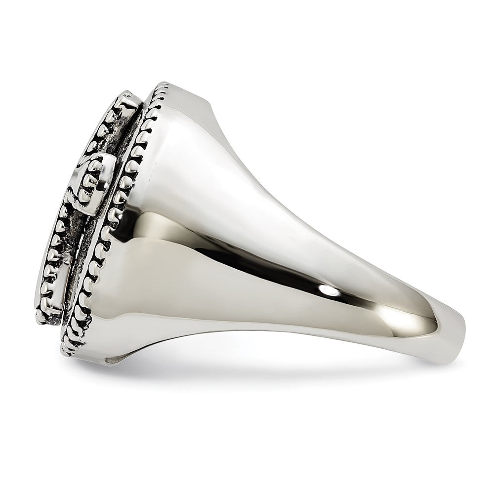 Sentimental Expressions Sterling Silver Polished & Antiqued Boldness Cross Ring