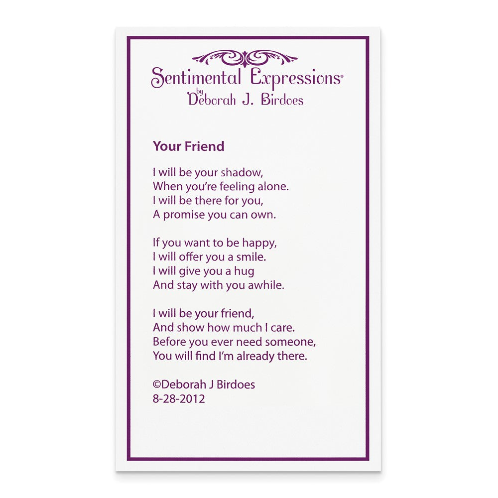 Sterling Silver Polished & Satin Your Friend Heart Necklace