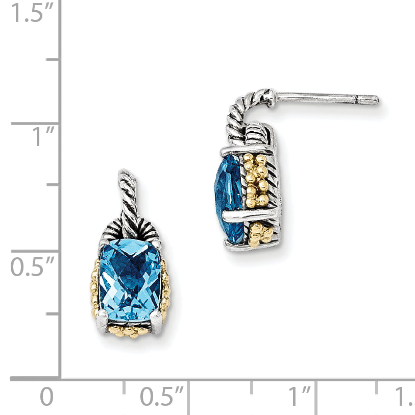 Sterling Silver w/14k Sky Blue Topaz Earrings